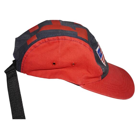 HUF Worldwide 5-Panel Camp Hat Red Gray American Flag Patch Strapback Cap - Picture 4 of 7